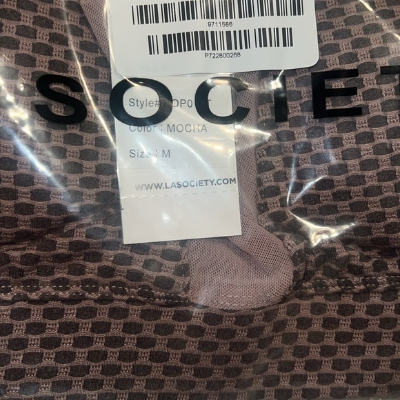 LA Society Women’s Stay In Sync Textured Sports Bra Color: Mocha | NEW/NWT!!🩶🩶 - Picture 4 of 4